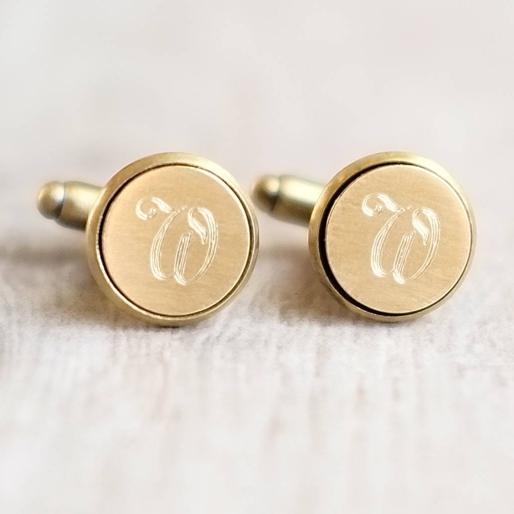 Personalised Solid Brass Initial Cufflinks, 1 of 8