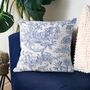 Toile Fabric Country Style Cushion, thumbnail 1 of 5