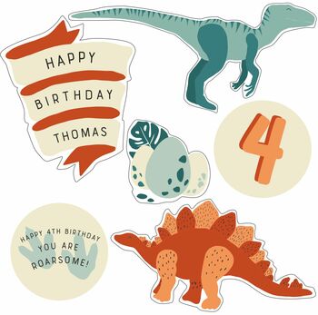 Personalised Dinosaur Magnets Birthday Letterbox Card, 4 of 5