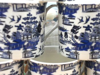 Set Of Six Palace Mugs In Blue Willow Design, 5 of 9