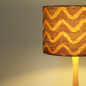 Mustard Yellow And Lime Waves African Print Lampshade, 4 of 7