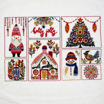 Christmas Folk Festive Embroidery Kit, 3 of 12