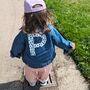 Personalised Polka Dot Initial Kids Denim Jacket, thumbnail 1 of 2