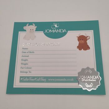 Personalised Highland Brown Cow Soft Toy, Gift Boxed, 12 of 12