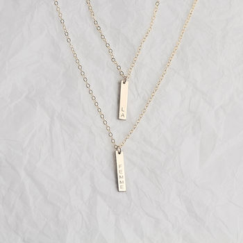 Personalised Vertical Bar Necklace Set, 3 of 5