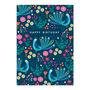 'Happy Birthday' Colourful Peacock Patterned Card, thumbnail 3 of 4