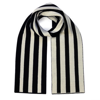 Stripes Wool And Cashmere Scarf Black, 2 of 3