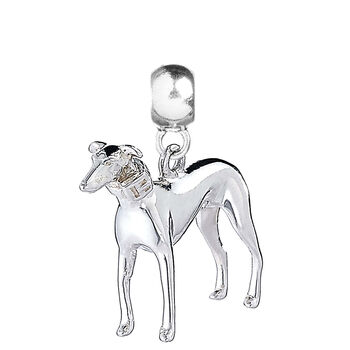 Greyhound Sterling Silver Jewellery Charm, 5 of 8