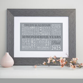 Personalised Pearl Anniversary Word Art, 3 of 10