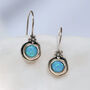 Sterling Silver Blue Opal Flower Drop Earrings, thumbnail 1 of 8