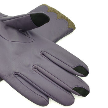 Beatrice. Women's Leather Touchscreen Gloves, 10 of 12
