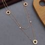 Dual Layer Round Multi String Black White Roman Pendant Necklace, thumbnail 5 of 6