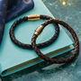 Personalised Rose Gold Plated Clasp Leather Bracelet, thumbnail 3 of 6