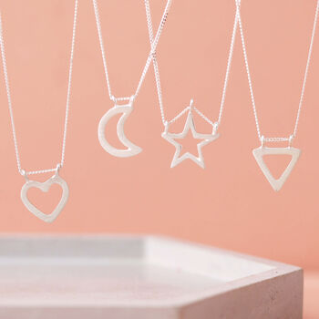 Silver Star Necklace Simple Sterling Silver Pendant, 4 of 7