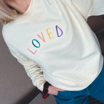Embroidered Loved Organic Sweatshirt, 3 of 4