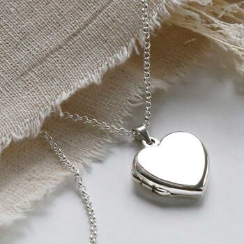 Sterling Silver Heart Locket Necklace, 3 of 6