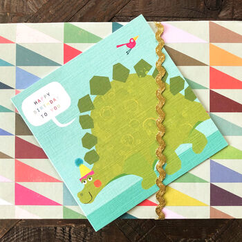 Happy Birthday Stegosaurus Card, 3 of 5