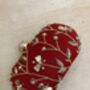 Deep Red Velvet Handcrafted Oval Clutch Bag, thumbnail 3 of 7