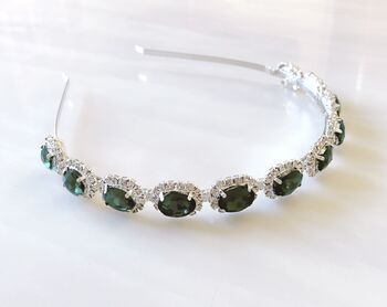 'Green Phoenix' Crystal Bridal And Bridesmaid Headband, 3 of 5