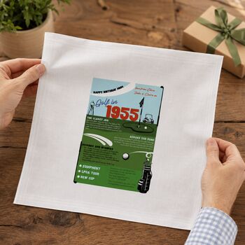 Handkerchief Pair Gift For Golfers Personalised For Any Year Of The Sport, 3 of 9