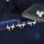 Sterling Silver Lightning Bolt Barbell Earrings, thumbnail 8 of 12