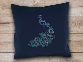 Peacock Cushion Beginners Embroidery Kit, 4 of 4