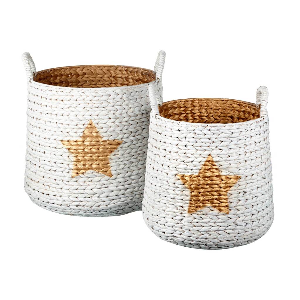 Gold Rattan Star Storage Basket By Ella James | notonthehighstreet.com