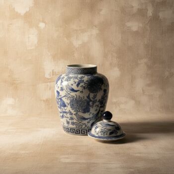 Chinoiserie Ginger Jar Pot And Vaals White Blue Porcelain, 3 of 7