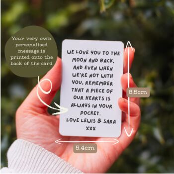 Three Photo And Message Metal Wallet Card, 3 of 4