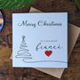 Fiancé Christmas Card, 3D Wooden Heart, thumbnail 1 of 4