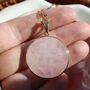 Rose Quartz Round Pendant Necklace, thumbnail 3 of 7