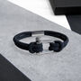Personalised Men's Shackle And Navy Rope Bracelet, thumbnail 4 of 6