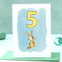 Rabbit Fifth Birthday Card, thumbnail 1 of 7