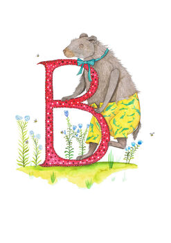 B Is For Bear Alphabet Art Print, 2 of 12