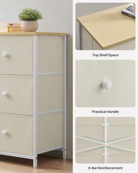 Chest Of Drawers Six Fabric Drawer Storage Dresser, 7 of 12