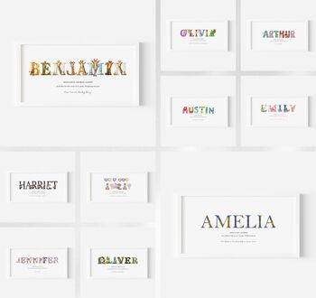 Personalised Children's Name Print | Nursery Wall Art | Balloon Animals, 4 of 10