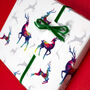 Luxury Reindeer Christmas Wrapping Paper Gift Tag Set, thumbnail 1 of 8