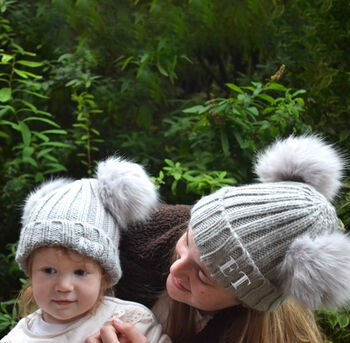 Mummy And Me Personalised Pom Pom Hats, 2 of 4