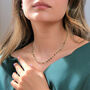 Raw Green Emerald Beaded Delicate Gold Plated Necklace, thumbnail 3 of 6