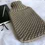Cashmere Hand Knit Hot Water Bottle In Chocolate Brown, thumbnail 4 of 4