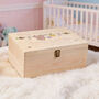 Personalised Baby Boy Or Girl Bunting Large Wooden Keepsake Box, thumbnail 1 of 4