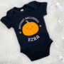 Personalised First Halloween Pumpkin Babygrow, thumbnail 1 of 3