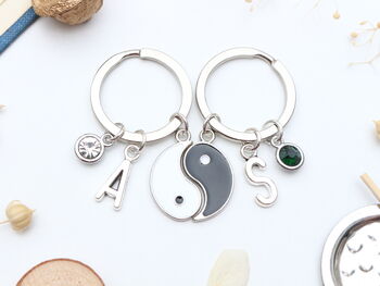 Personalised Yin And Yang Keyring Set Matching Keyrings, 5 of 10