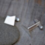 Quadrilateral Cufflinks In Sterling Silver, thumbnail 2 of 3