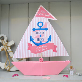 Personalised Anchor Sailing Boat Mother's Day Card, 3 of 7
