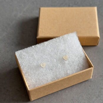 Personalised Initials Sterling Silver Heart Earrings, 7 of 12