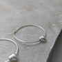 Sliding Heart Silver Hoop Earrings, thumbnail 5 of 8