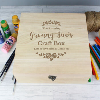 Personalised Floral Grandma Nanny Engraved Keepsake Box, 2 of 3