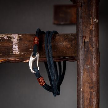 Men's Suede Leather Double Wrap Bracelet, 8 of 10