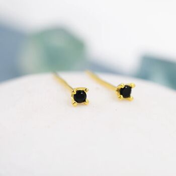 Extra Tiny 2mm Black Cz Stud Earrings, 2 of 11